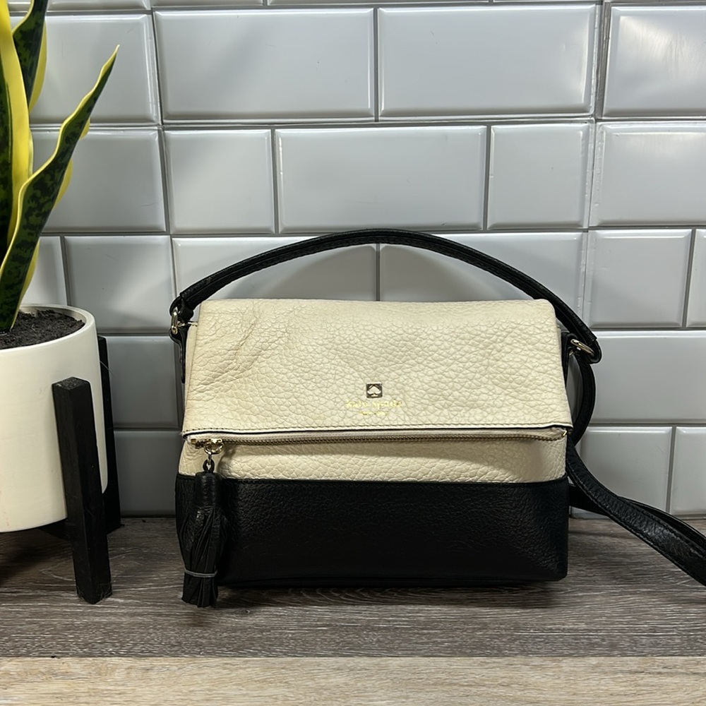 Kate Spade Black and Cream Leather Bag